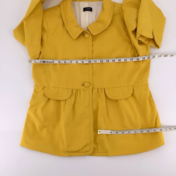 J Crew Yellow Peplum Ruffle Faux Front Pockets Long Sleeve Jacket - Picture 5 of 13